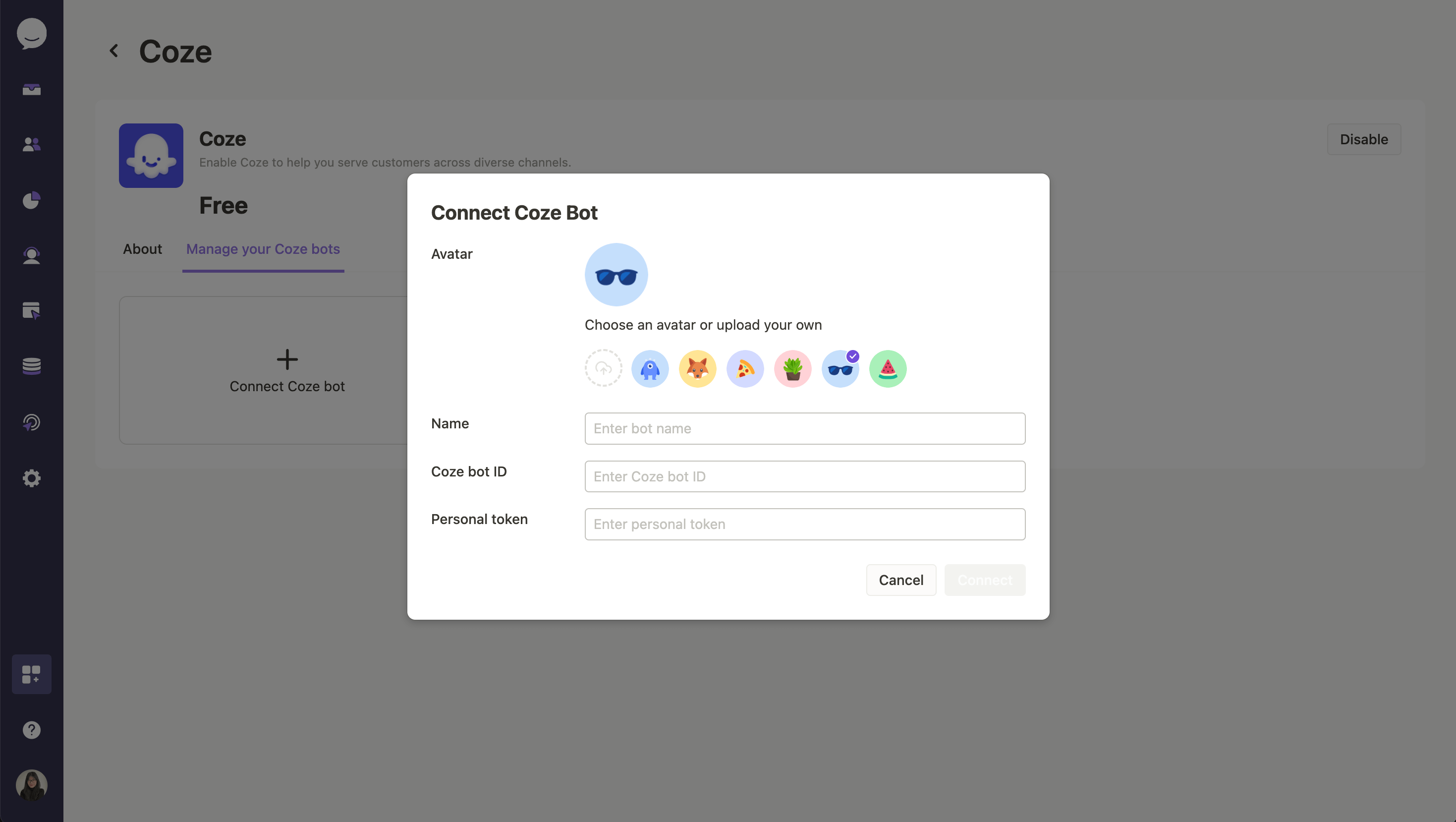 Connect Coze bot Connect Coze bot