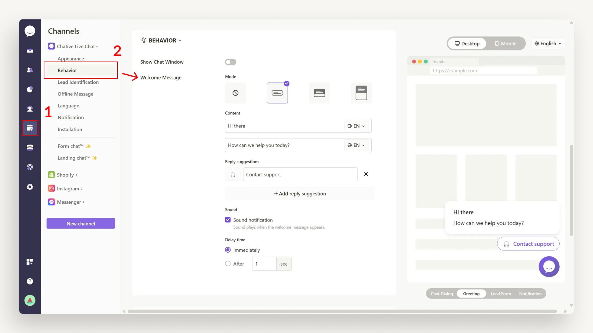 Set Up Welcome Message Set Up Welcome Message