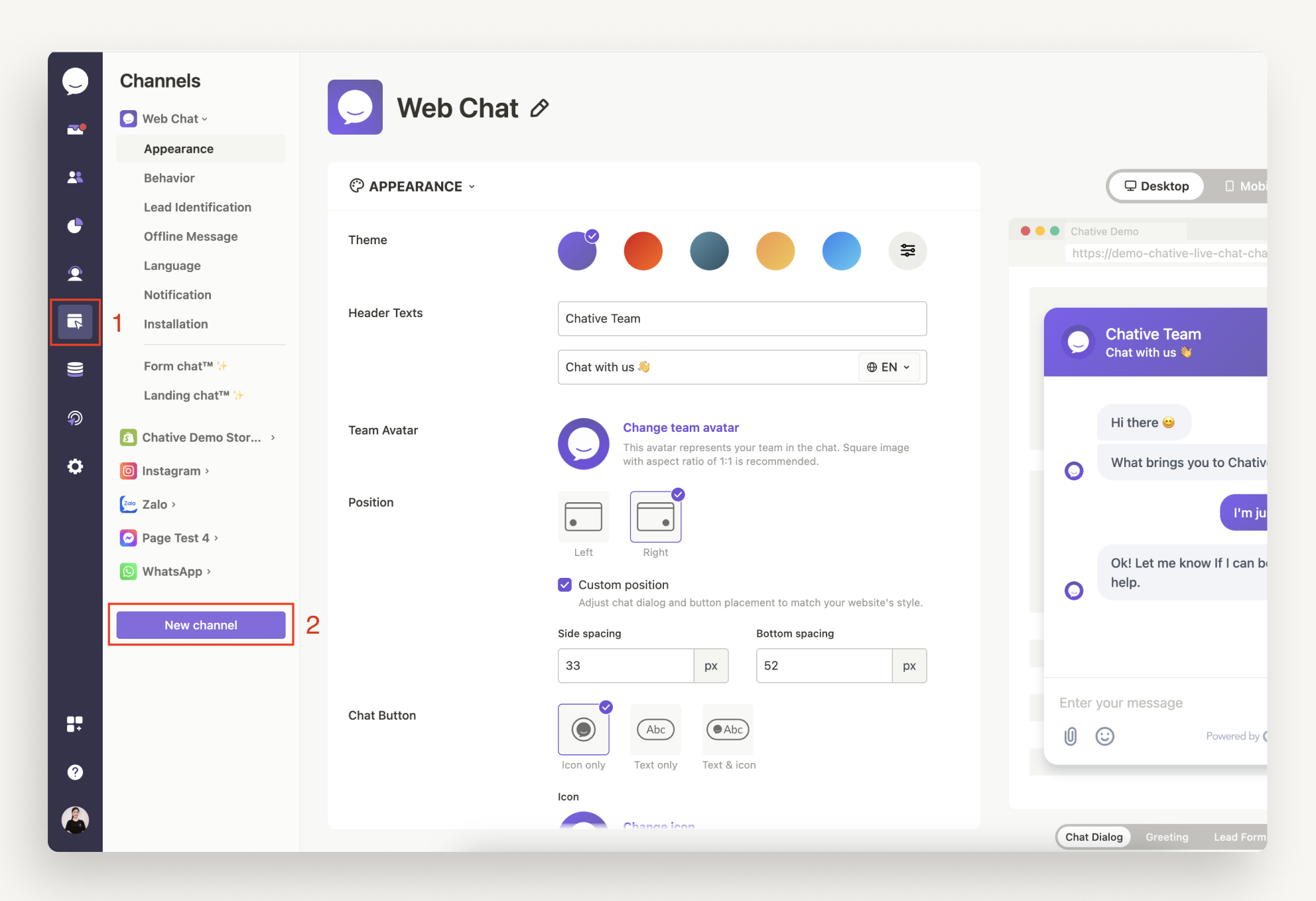 Create New Channel Create New Channel